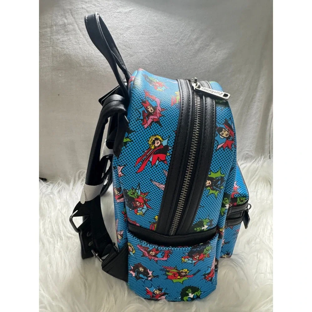 Loungefly‎ Marvel Woman Comics Mini Backpack Blue  Adjustable Straps#265
